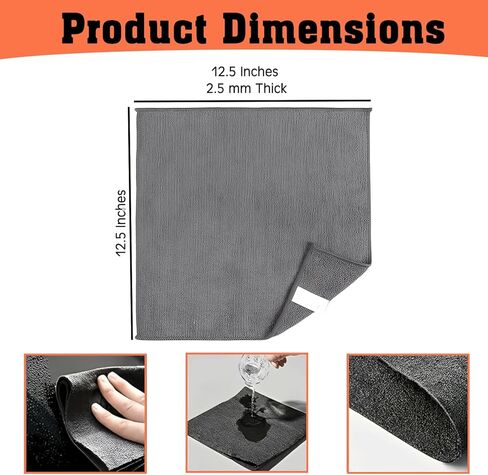 Grey Microfiber Cleaning Cloth, 12 Pack Premium Microfiber Towels for Cars, Lint Free, Scratch-Free, Highly Absorbent, Reusable Cleaning Rags for Car, Household, Kitchen, Window, 11.5"X11.5" in Saudi Arabia