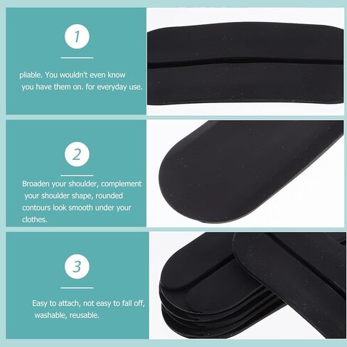 SUPVOX Bra Strap Cushions Shoulder Pain Relief Protectors Pads Silicone Breathable for Lady Girl Women Ladies Non Slip 6PCS Black in Saudi Arabia