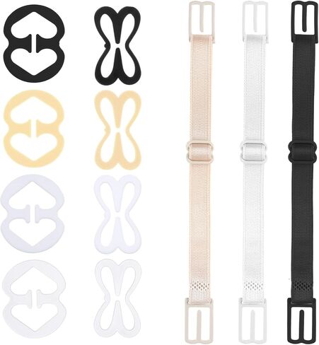 Bra Strap Clips, 11Pcs Bra Clips and Bras Straps Holder, Non-Slip Adjustable Bras Converters to Make Racerback, Conceal Straps & Control Cleavage,Strap Holders for Women (Black, White, Beige) in Saudi Arabia
