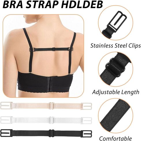 Bra Strap Clips, 11Pcs Bra Clips and Bras Straps Holder, Non-Slip Adjustable Bras Converters to Make Racerback, Conceal Straps & Control Cleavage,Strap Holders for Women (Black, White, Beige) in Saudi Arabia