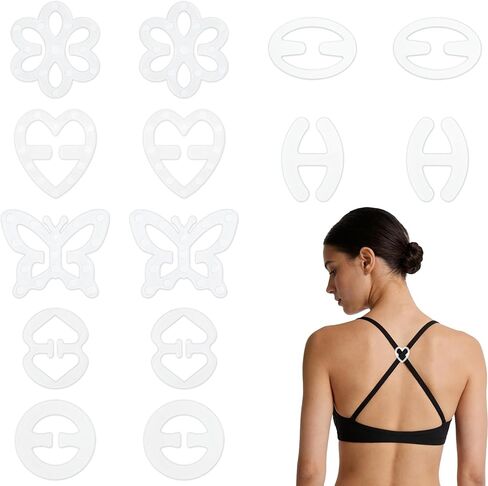 14 Pcs Bra Strap Clips Bra Strap Holders for Slipping, Bras Clips to Make Racerback, Conceal Hide Straps, Cleavage Control, Clear in Saudi Arabia
