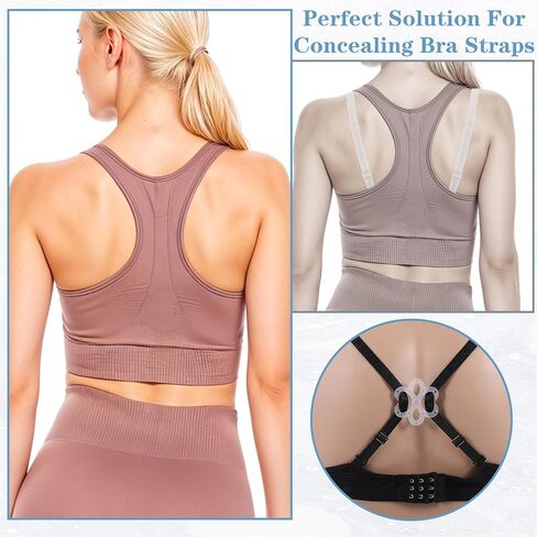 14 Pcs Bra Strap Clips Bra Strap Holders for Slipping, Bras Clips to Make Racerback, Conceal Hide Straps, Cleavage Control, Clear in Saudi Arabia