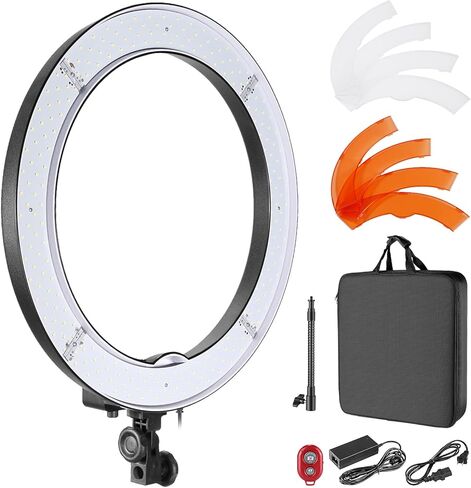 Neewer 18-inch RGB Ring Light with APP Control, Dimmable Bi-Color 3200K-5600K CRI 97+ LED Ring Light with Stand, 0-360 Full Color, 9 Scenes Effect for Selfie/Makeup/Party/Vlog/YouTube/Photography in Saudi Arabia