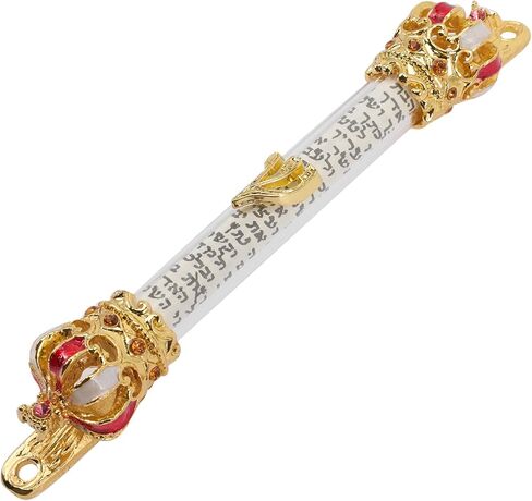 Mezuzah for Door with Kosher Scroll Jewish Religious Doorpost Crown Metal Mezuzah Engraved Home Blessing Decor for Door Side Installation 5.51X0.98In in Saudi Arabia