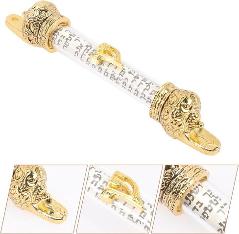 HOMSFOU اليهودية Mezuzah للباب مع الكتاب المقدس التمرير المعادن Mezuzah حالة الدينية ديكور المنزل هدية لبيت جديد ومباركة ميتزفه 4.53 بوصة in Saudi Arabia