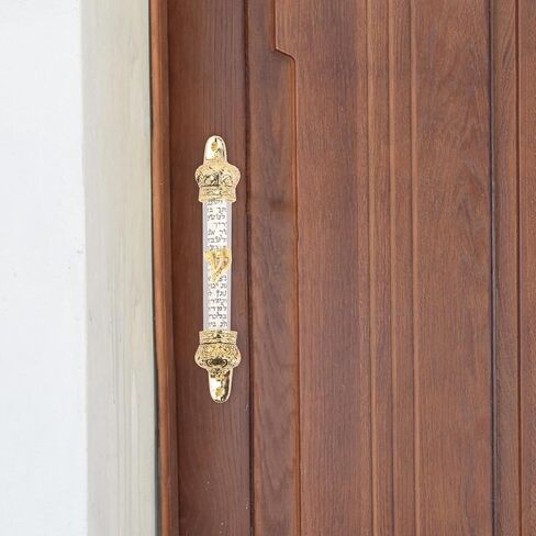 HOMSFOU اليهودية Mezuzah للباب مع الكتاب المقدس التمرير المعادن Mezuzah حالة الدينية ديكور المنزل هدية لبيت جديد ومباركة ميتزفه 4.53 بوصة in Saudi Arabia