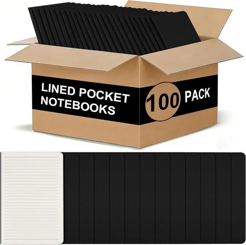 ZCZN 100 Pack Kraft Pocket Notebooks Bulk, 3.5 X 5.5 Inches Lined Paper Journaling Notebooks, 30 Sheets/60 Pages, Mini Journal Notebooks for Work, Writing, Traveler Memo Notepad(Kraft Cover) in Saudi Arabia