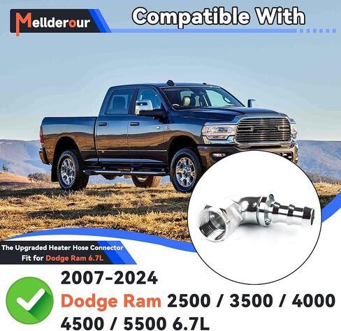 Upgraded Heater Hose Connector Compatible with Dodge Ram 6.7L 2007.5-2024 Replace# 52014739AG 55056711AC 55056966AA 68005253AA 10AN Push Lock Fitting in Kuwait