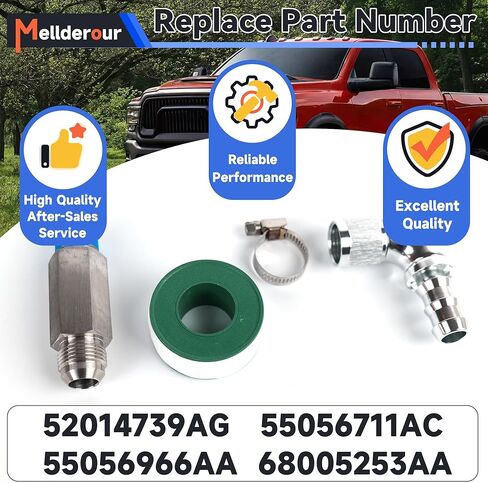 Upgraded Heater Hose Connector Compatible with Dodge Ram 6.7L 2007.5-2024 Replace# 52014739AG 55056711AC 55056966AA 68005253AA 10AN Push Lock Fitting in Kuwait