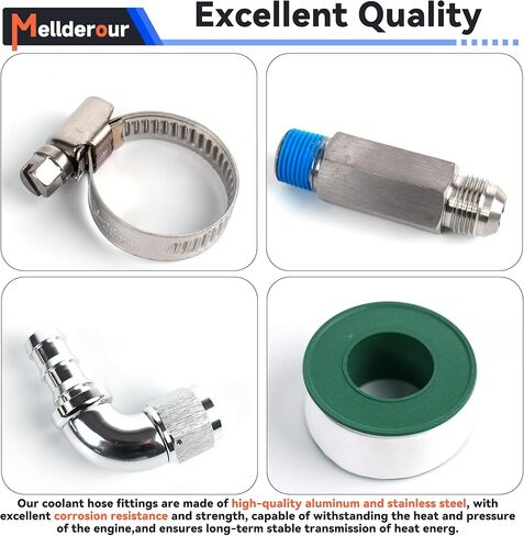 Upgraded Heater Hose Connector Compatible with Dodge Ram 6.7L 2007.5-2024 Replace# 52014739AG 55056711AC 55056966AA 68005253AA 10AN Push Lock Fitting in Kuwait