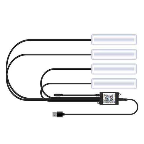 Automotive Ambient Light, LED Eight Color Without Modification, Car USB Foot, Interior Music Rhythm(USB [APP+Remote+Voice Control]) in Kuwait