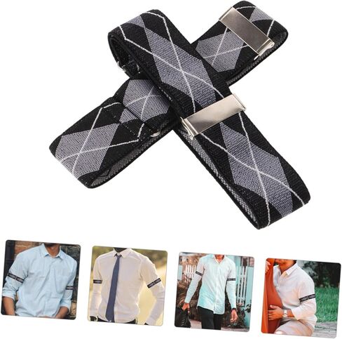 2pcs Men Women Fashion Elastic Cuff Armband Adjustable Shirt Sleeve Holders Elastic Sleeve Garters for Travel in Saudi Arabia