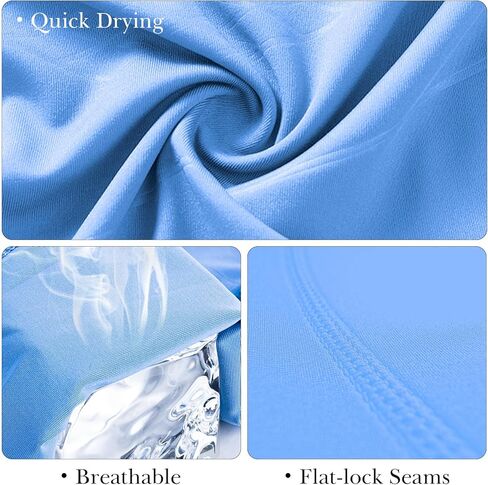 Linkidea Soccer Compression Shirt for Kids, Breathable Moisture Wicking Long Sleeve Undershirt, Athletic Performance Base Layer Cold Weather Shirts for Child Age 14-15 (Sky Blue, Size L) in Saudi Arabia