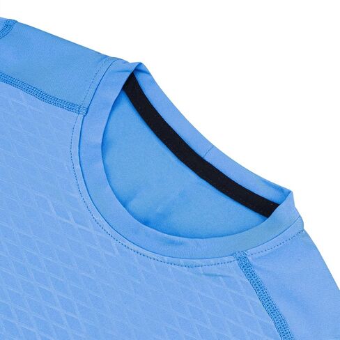 Linkidea Soccer Compression Shirt for Kids, Breathable Moisture Wicking Long Sleeve Undershirt, Athletic Performance Base Layer Cold Weather Shirts for Child Age 14-15 (Sky Blue, Size L) in Saudi Arabia