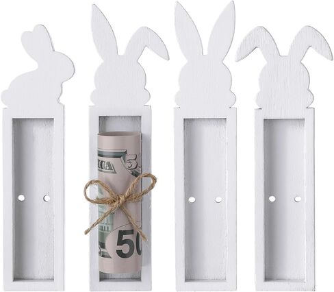 4 Pieces Money Holders for Cash Gift 2026 Wooden Cash Holder Chocolate Bar Money Gift Table Centerpiece Decorations Party Favors(Easter) in Saudi Arabia