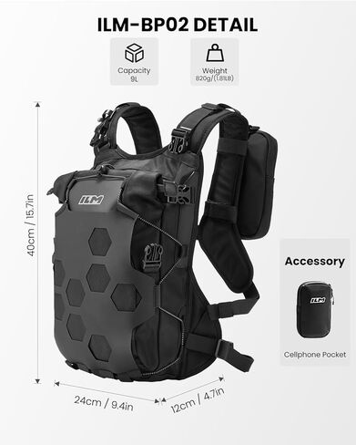 ILM Motorcycle Adventure Backpack Dirt Bike Portable Waterproof Bag for Men Women Dual Sport ATV Hiking BP02 in Saudi Arabia