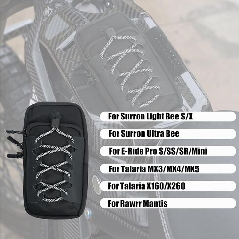 2 حزمة من حقيبة إطار الدراجة الكهربائية الترابية، حقيبة غطاء أمامي للدراجة النارية متوافقة مع Surron Light Bee S/X، Tutti Soleil 01، Yozma IN 10، E-Ride Pro SR/S/SS، Talaria MX3/MX4/MX5 ملحقات الدراجة الإلكترونية (أسود) in Kuwait