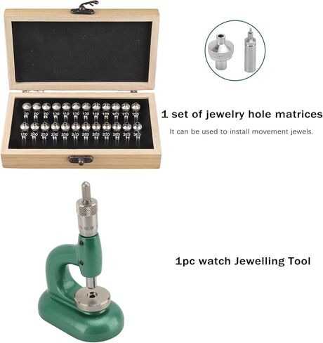 أداة إصلاح تفكيك الساعة، مجموعة ضغط تفكيك علبة الساعة المصنوعة من سبائك الألومنيوم مع 48 قطعة من قوالب ثقب المجوهرات، آلة تركيب الأحجار الكريمة لإعداد الساعات لمتاجر الإصلاح والمهنيين in Kuwait