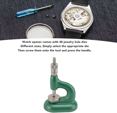 أداة إصلاح تفكيك الساعة، مجموعة ضغط تفكيك علبة الساعة المصنوعة من سبائك الألومنيوم مع 48 قطعة من قوالب ثقب المجوهرات، آلة تركيب الأحجار الكريمة لإعداد الساعات لمتاجر الإصلاح والمهنيين in Kuwait