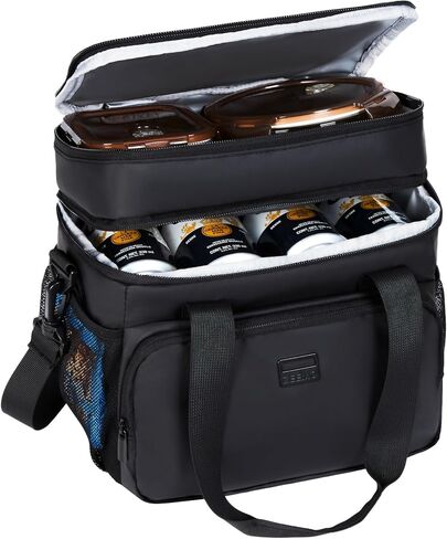 ZEEMO Lunch Bag for Men Women, Insulated Lunch Cooler Bag with Adjustable Shoulder Strap, Leakproof Lunch Box for Work, Black in Saudi Arabia