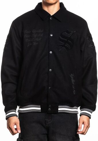 Sullen Mens Art Scholar Varsity Tattoo Lifestyle Long Sleeve Wool Heavyweight Jacket in Saudi Arabia