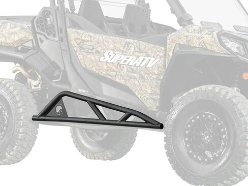SuperATV Nerf Bars/Tree Kickers for 2021+ Can-Am Commander 700/1000 | UV-Resistant Black Powder Coat Finish | Bolt-On Easy Installation | 1.75" Steel Tubing in Saudi Arabia
