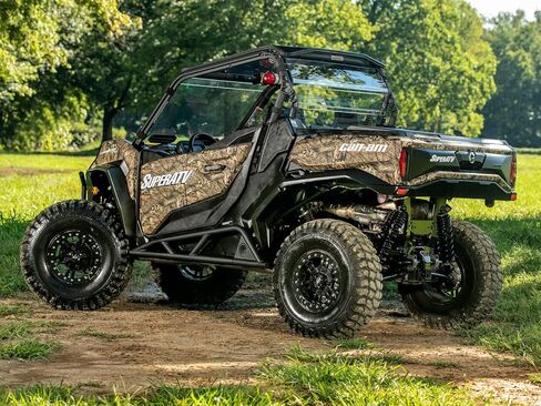 SuperATV Nerf Bars/Tree Kickers for 2021+ Can-Am Commander 700/1000 | UV-Resistant Black Powder Coat Finish | Bolt-On Easy Installation | 1.75" Steel Tubing in Saudi Arabia