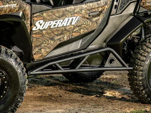 SuperATV Nerf Bars/Tree Kickers for 2021+ Can-Am Commander 700/1000 | UV-Resistant Black Powder Coat Finish | Bolt-On Easy Installation | 1.75" Steel Tubing in Saudi Arabia