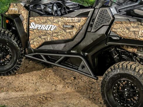 SuperATV Nerf Bars/Tree Kickers for 2021+ Can-Am Commander 700/1000 | UV-Resistant Black Powder Coat Finish | Bolt-On Easy Installation | 1.75" Steel Tubing in Saudi Arabia