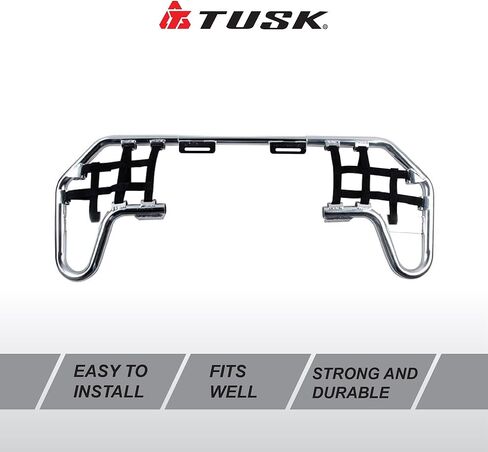 قضبان Nerf من سلسلة Tusk Comp باللون الفضي مع حزام أسود متوافق مع سوزوكي Z400 QuadSport 2003-2008 in Kuwait