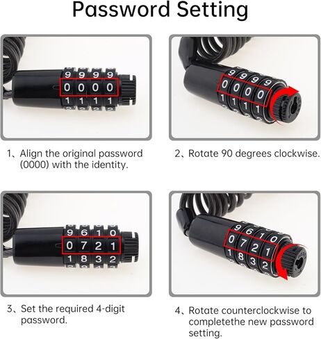 Windance Stainless Steel Retractable Password Lock, Helmet Luggage Lock Cable, Metal Body Anti-Theft Keyless Travel with 4 Digit Coded Combination, Secures Your Suitcase Backpack in Saudi Arabia