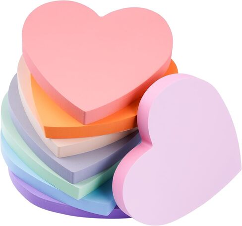 Heart Sticky Notes 640 Sheets, 8 Pads Cute Heart Shape Post it Notes, Strong Adhesive Post, Clean Removal, 80 Sheets/pad in Kuwait