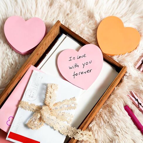 Heart Sticky Notes 640 Sheets, 8 Pads Cute Heart Shape Post it Notes, Strong Adhesive Post, Clean Removal, 80 Sheets/pad in Kuwait