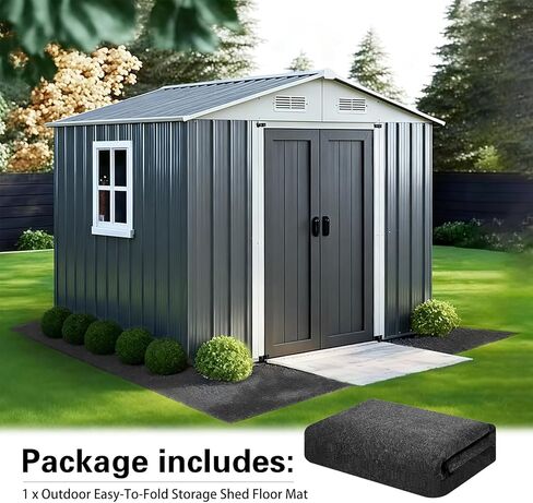 6 x 8.2FT Outdoor Storage Shed Floor Mat, Washable Garden Flooring Pad with Waterproof Bottom, Anti-Slip Patio Furniture Covering Dust Oil Mat for Shed, Tent, Carport, Storage Shed Not Included(Grey) in Saudi Arabia