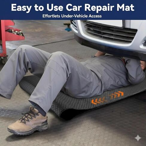 Rolling Creeper Automotive Mat, Foldable Under Car Repair Mat for Low Clearance, Portable Mechanics Rolling Pad with Storage Bag - Auto Repair Tool for Ground Maintenance,Black in Saudi Arabia