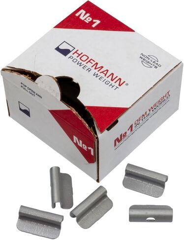 Myers Tire Supply - Hofmann Clip-On P-Style Wheel Weights, 1/2oz, 0.50oz, Gray, Zinc, for Cars, Trucks, Motorcycles, and SUVs, 25 Pieces, 1 Box in Saudi Arabia