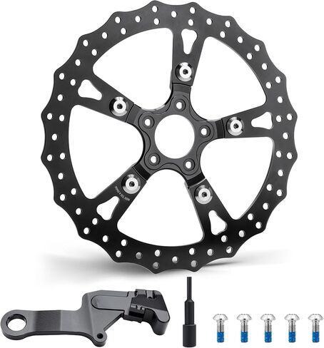 MoKitDora 13" Rear Brake Rotor Single Floating Brake Disc for Softail 2018-2024 Low Rider Street Fat Bob Boy Classic Sport Glide Breakout Deluxe Black Zinc Plating, Black in Saudi Arabia