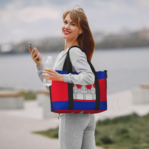 Cambodia Flag Printed Tote Gym Bag Crossbody Weekend Travel Bag Suitable For Business Trips in Saudi Arabia
