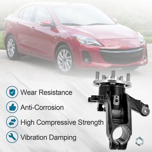 BBM2-33-021C 686-380 Front Passenger Side Steering Knuckle compatible with Mazda 3 2010-2013 RH Front Right Side Steering Knuckle Replace# BBM233021C BBM2-33-021 BBM233021 in Kuwait