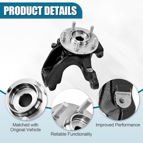 BBM2-33-021C 686-380 Front Passenger Side Steering Knuckle compatible with Mazda 3 2010-2013 RH Front Right Side Steering Knuckle Replace# BBM233021C BBM2-33-021 BBM233021 in Kuwait