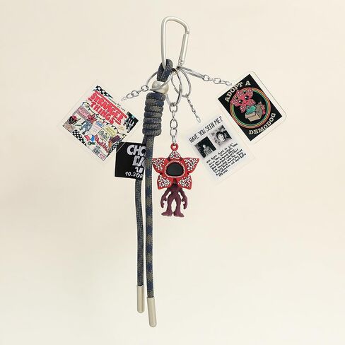 H.ebony 5Pcs Stranger 5 Keychains for Women Men, Movie Theme Keychain, Car Charms Backpack Key Key Chain Accessories Wristlet Chain in Saudi Arabia