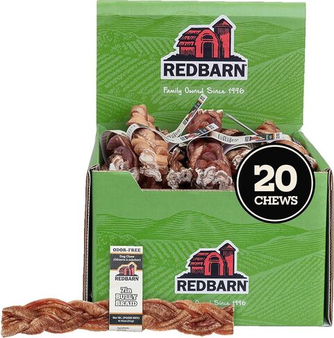 Redbarn Odor Free 7 Braided Bully Sticks for Dogs (20-Count) in Kuwait