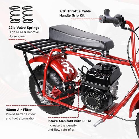 PE22 Carburetor Exhaust Pipe Throttle Cable Kit Compatible with Predator 212cc 196cc Coleman Mini Bike CT200U-EX BT200X B200R KT196 Go Kart Baja MB200 Warrior GX160 GX200 Clone Engine Parts in Saudi Arabia