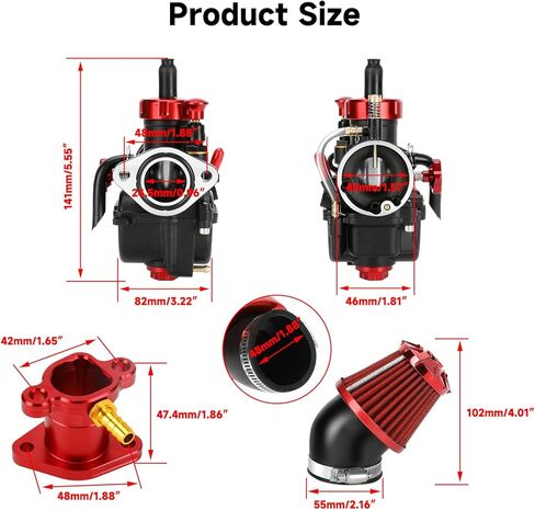 PE22 Carburetor Exhaust Pipe Throttle Cable Kit Compatible with Predator 212cc 196cc Coleman Mini Bike CT200U-EX BT200X B200R KT196 Go Kart Baja MB200 Warrior GX160 GX200 Clone Engine Parts in Saudi Arabia