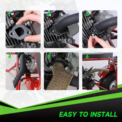 PE22 Carburetor Exhaust Pipe Throttle Cable Kit Compatible with Predator 212cc 196cc Coleman Mini Bike CT200U-EX BT200X B200R KT196 Go Kart Baja MB200 Warrior GX160 GX200 Clone Engine Parts in Saudi Arabia