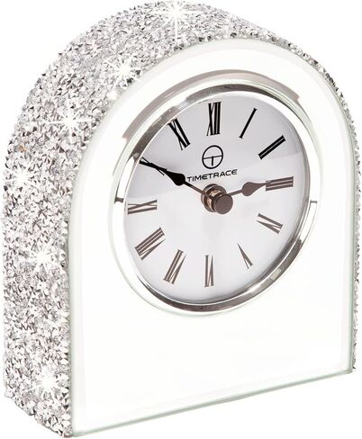 Timetrace Mirror Glass Crush Diamond Mantle Clock for Table Desk Fireplace in Kuwait