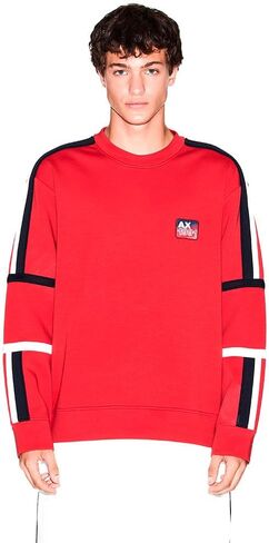 Armani Exchange Men's Taping 1991 Badge Crewneck Sweatshirt in Saudi Arabia