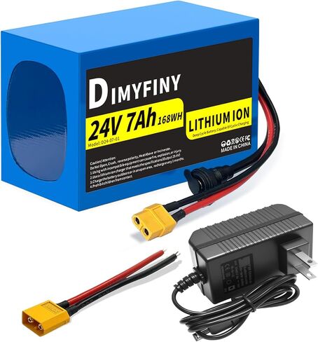 24V 5AH/7AH/12AH Lithium Battery Pack, Built-in 25A BMS, with Fast Charger, XT60 Cable Connector, Compact and Lightweight, for DIY Projects (24V5Ah) in Saudi Arabia