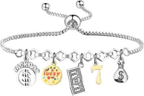 UJIMS Lucky Gambler Gifts Good Luck Jackpot Bracelet Casino Queen Gift Las Vegas Gambler Jewelry Slot Machine Jewelry in Saudi Arabia
