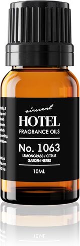 زيت موزع الروائح الفندقية AirScent رقم 1063 - أعشاب حديقة الحمضيات وعشب الليمون - زيت عطري ممتاز لأجهزة النشر والصناعات اليدوية بالموجات فوق الصوتية وبدون ماء - 10 مل، زجاجة قطارة زجاجية سعة 0.34 أونصة سائلة in Saudi Arabia